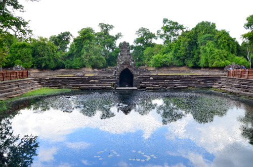 Neak Pean - The Temple of the “Entwined Serpents” - Angkor, Cambodia Set within a rectan