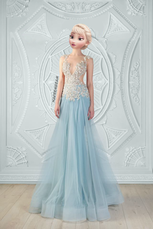 springtimepunz:hareembeam:Rami Kadi’s “Le Royaume Enchanté“ 2014 collection Frozen style!Elsaa
