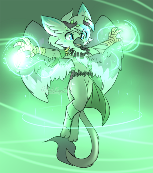  Commission for Amino!! I wonder if all Gryphons just happen to be good at druidy magic?? 
