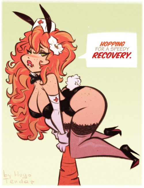 Aria - Bunny Girl - Cartoony PinUp Sketch Commission    Shout -out to all nurses