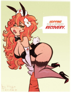 Aria - Bunny Girl - Cartoony Pinup Sketch Commission    Shout -Out To All Nurses