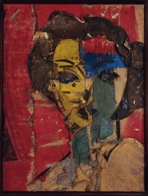 amare-habeo:dead-molchun:Manolo Valdes (1942 -) Retrato en Amarillos y Azules, 1999 (174 x 132 cm) h