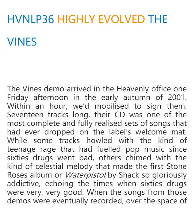Chapter about The Vines in the book "Believe in Magic, 30 Years of Heavenly Recordings" published in 2020 - Conversation between Patrick Matthews, Ryan Griffiths and Andy Kelly 7f04bf370b1f2cfdd659e47038ffac05b2fe9a07