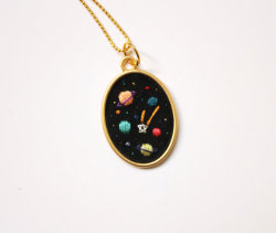 irisnectar: Embroidered space necklace by