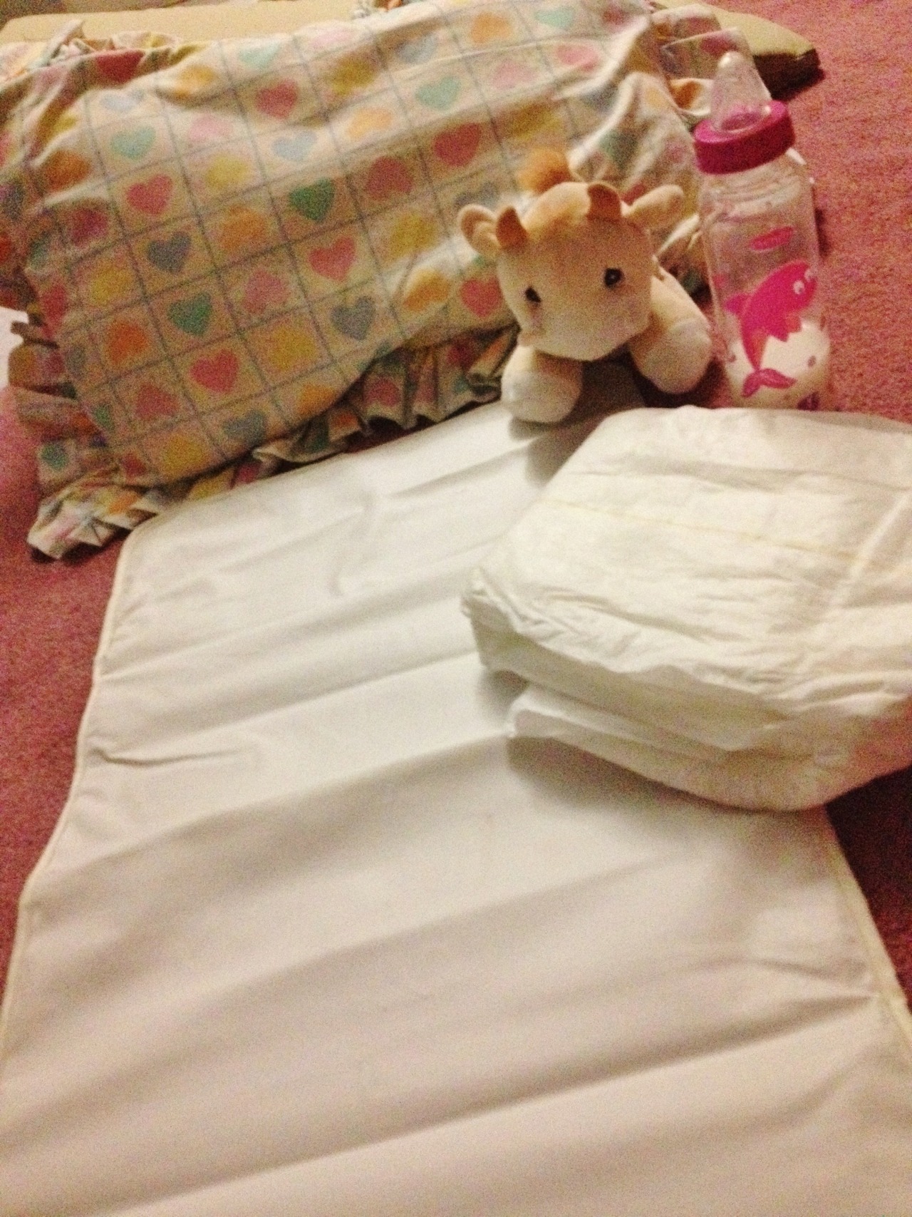 Things to change a wet diaper are ready!!! :3