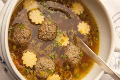 willkommen-in-germany: Hochzeitssuppe (wedding soup) is a clear German soup, usually based on meat b