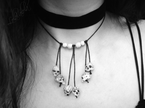 lolavalola666:  Handmade ceramic skull beads necklace HERE