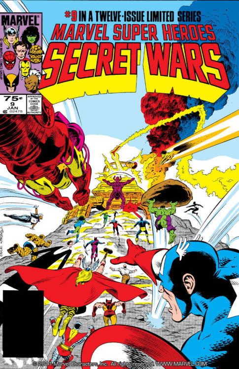  the cover to Marvel Super Heroes Secret Wars #9 by Mike Zeck and Bob McLeod