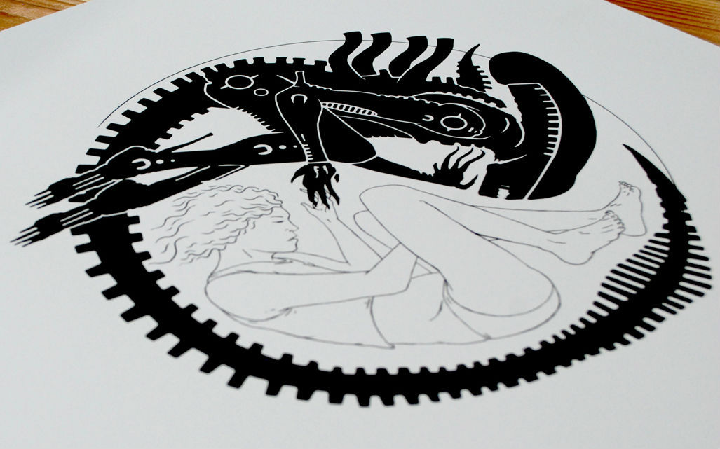 xombiedirge:  Alien Ying Yang by Matt Ferguson / Tumblr / Website  16” X