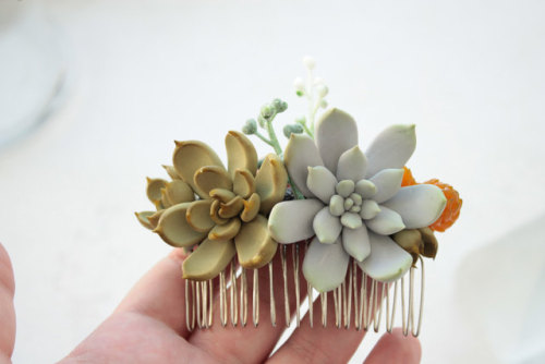 sosuperawesome: Succulent Hair Accessories by Eten Iren on EtsyMore like this