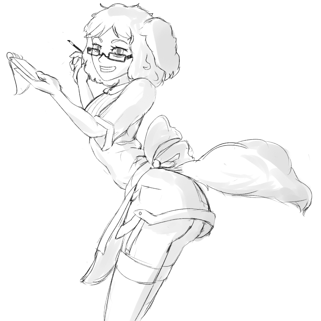 sketchnetch:  Arguably quick and dirty ditty of someone’s doggirl taking someone’s