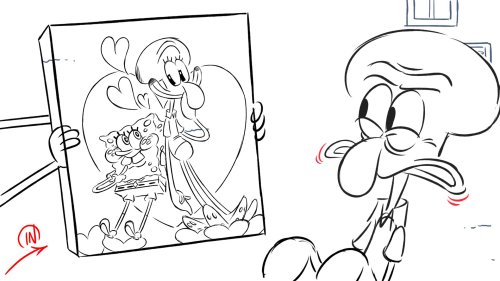 lostwiginity: Original storyboard for Squidward’s Sick Daze by Dylan King.