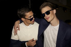 grabyourankles:  Alessio Pozzi &amp; Andre Bona  backstage at Ovadia &amp; Sons 