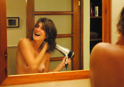 cereb:  nude, having fun in the bath 