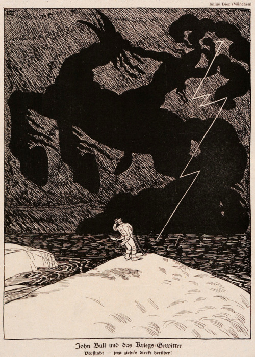 Julius Diez (1870-1957), &lsquo;John Bull und das Kriegsgewitter&rsquo;, from &ldquo;Jugend&rdquo;, 