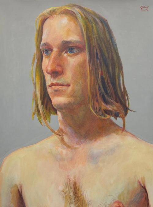 Gilbert Lewis - Untitled male portrait - Long Hair (c.1990)