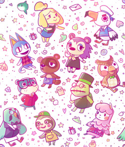 giraffalope:  animal crossing repeating pattern,