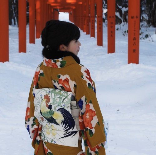 tanuki-kimono:Year of the rat kimono outfit, nicely put together by Inaba. I love how OP has created