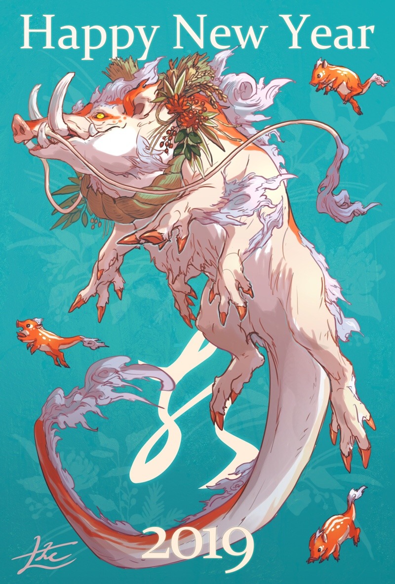 gomalemo:  Happy new year 2019 「亥」