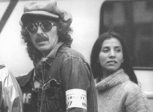 George Harrison and Olivia Arias at the races, 1970s