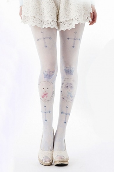 love-secretlydangerouscollection:High Waist Outer Space Astronauts Print Pantyhose