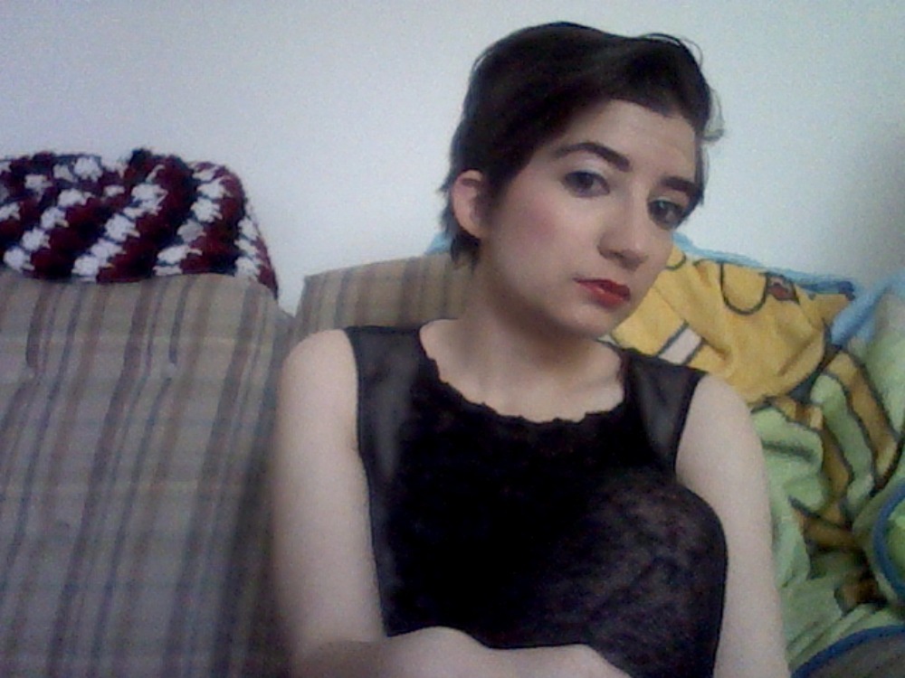 my gender is somewhat nervous child who just started filling in their eyebrows
