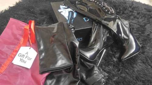 Super late post of my gifts from Funboy! Love these boots! #Devious #StilletoBoots #ThighHighBoots