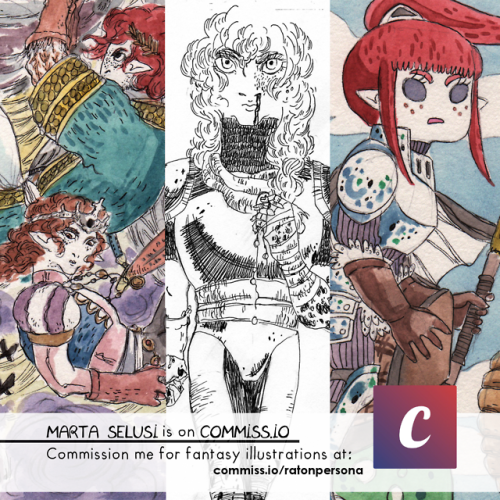 ratonpersona:  Fantasy illustration commissions!! Colour, Black and White, Children book styled, OCs