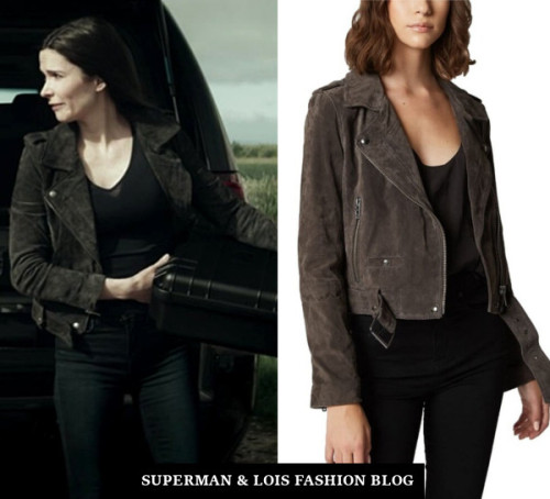 Who: Elizabeth Tulloch as Lois LaneWhat: Blank NYC Suede Moto Jacket - $140–146Where: 1x1