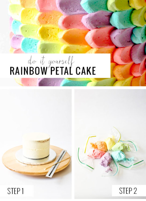 thecakebar:  Rainbow Petal Cake 
