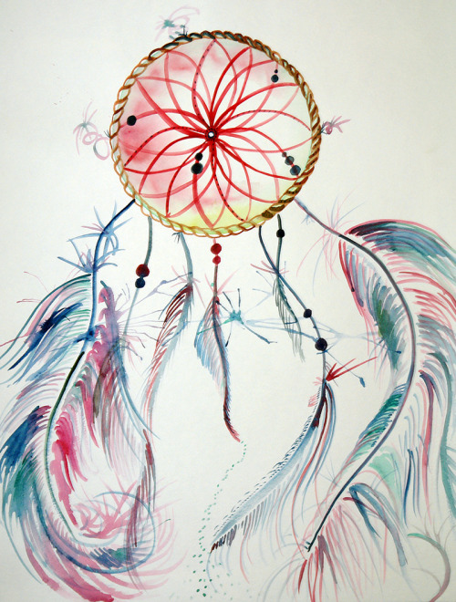 Jessica Woodson’s watercolor paintings reflect her fascination with Native American traditions and w