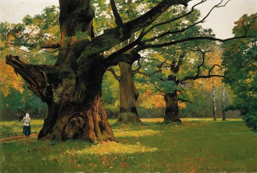  “Old Oak Trees in the Rogalin Park“ (1907)Michal Gorstkin Wywiorski (Polish;1861-1926)oil on canv