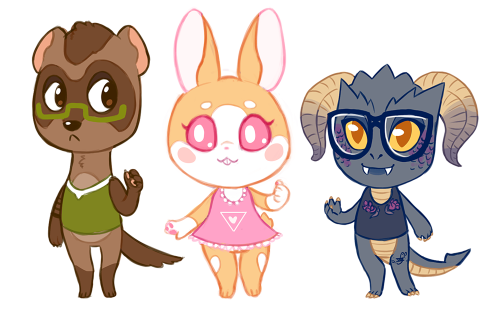 yoccu:TPK in animal crossing style.  Chris is a ferret, Melanie is a rabbit, DM is a dragon.  im goi