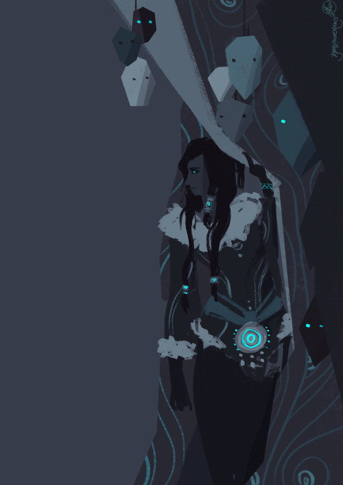 ryneziondraws:  Adult Korra with slightly creepy shamanistic AU spicing hell knows anymore