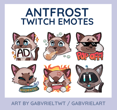 had the wonderful opportunity to work with antfrost again for a new set of emotes for him, please ch