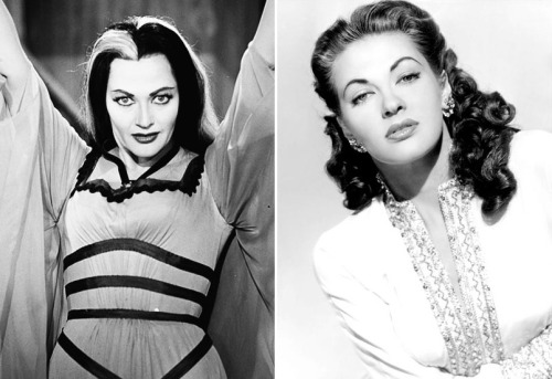 hollywoodlady:  Elsa Lanchester, Maila Nurmi, Carolyn Jones, Yvonne De Carlo and Cassandra Peterson