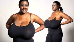 funbaggery:  When you stop going by bra size and go by weight. Kerishas boobs weighed 15 pounds each!!