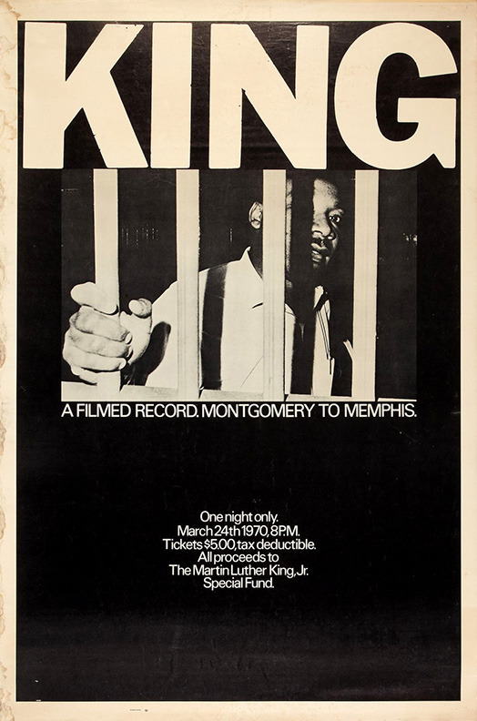 movieposteroftheday:
“US one sheet for KING: A FILMED RECORD… MONTGOMERY TO MEMPHIS (Sidney Lumet & Joseph L. Mankiewicz, USA, 1970)
Designer: uncredited
Poster source: IMPAwards
Playing in New York this evening at Film Forum: “An epic record of the...