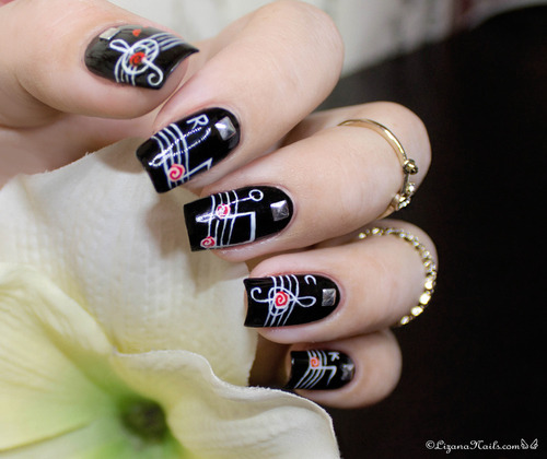 Rock'n'Roll Baby / Nail Art pour le Nailstorming • Lizana Nail Art on We Heart It wehear