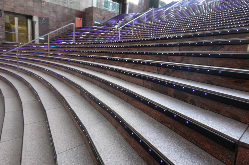 Daikaidan: Sweep .. [1 / 3] Kyoto Station&rsquo;s Great Staircase, with the LED lighting strips 