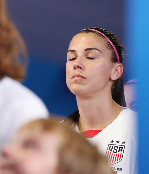 Alex Morgan of the USA looks on prior to the 2019 FIFA Women’s World Cup vs. Netherlands