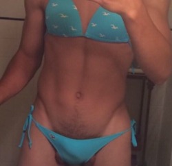 shesuspects:  pantieprinces:  Love it! Love everything about it  @MaleTails     “Swimsuit Saturday”    So sexy have my own Hollister suit too.