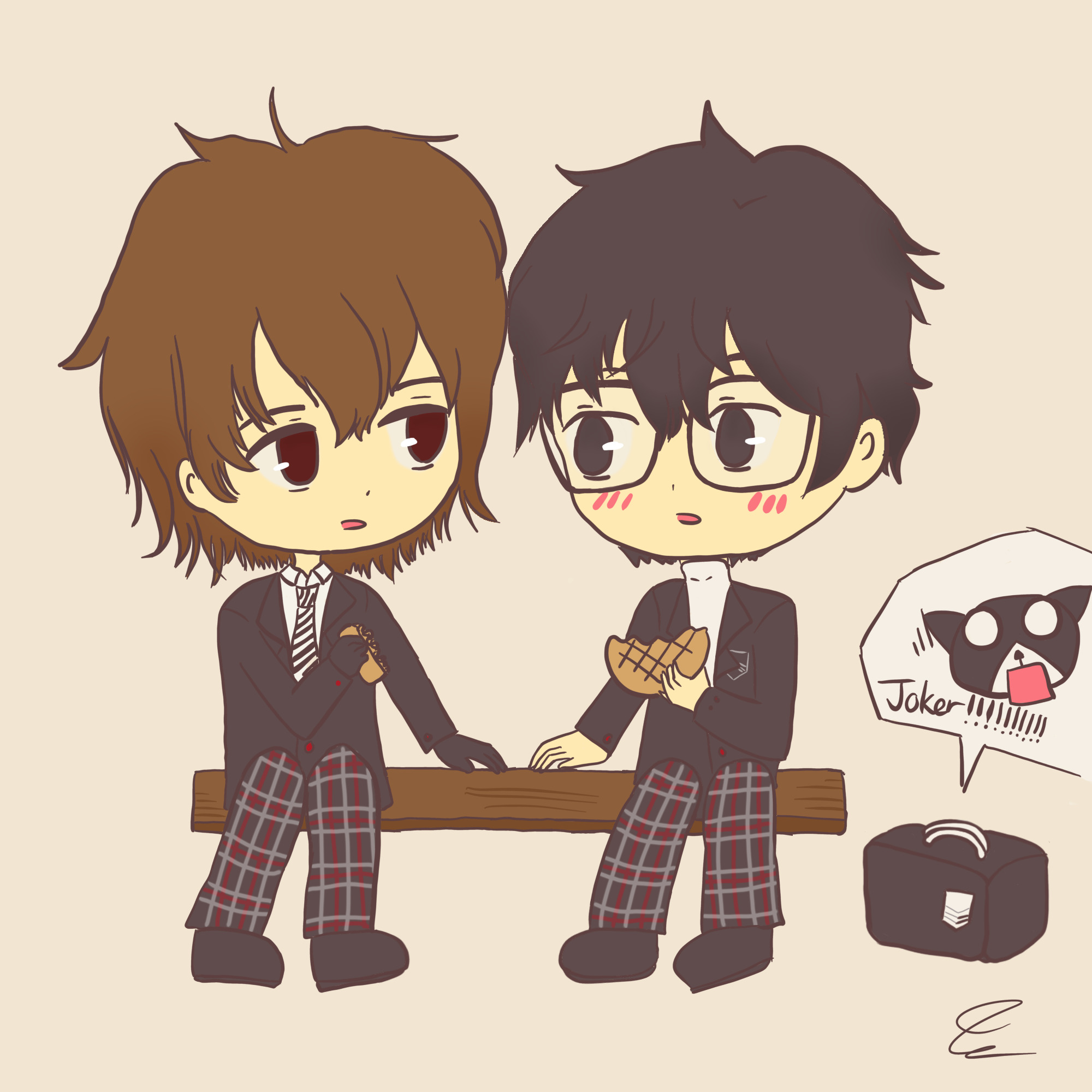 Fanart of Akechi and Ren