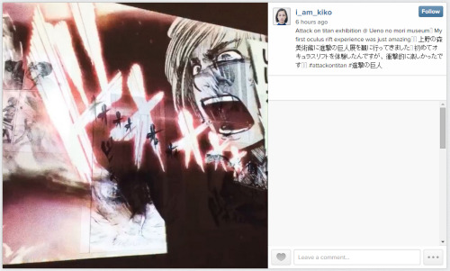  Mizuhara Kiko (SnK live action film’s Mikasa) visited the exhibition at the Ueno Royal museum!  This is almost…meta.