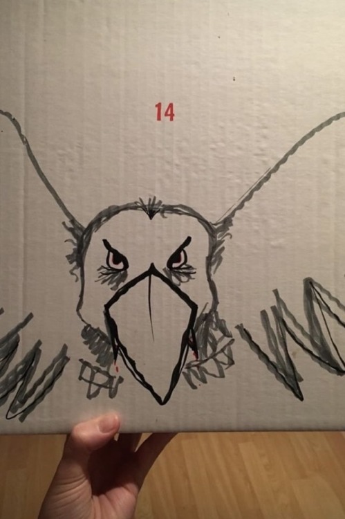 andrewsillustrating:Inktober 14th@letitallbe created this sinister vampiric Shoebill Stork and wins 