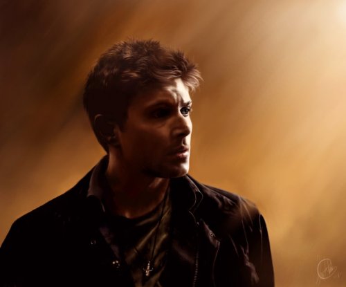 amandatollesonart: Dean Winchester by Amanda TollesonFreehand digital painting on corel with ink bru