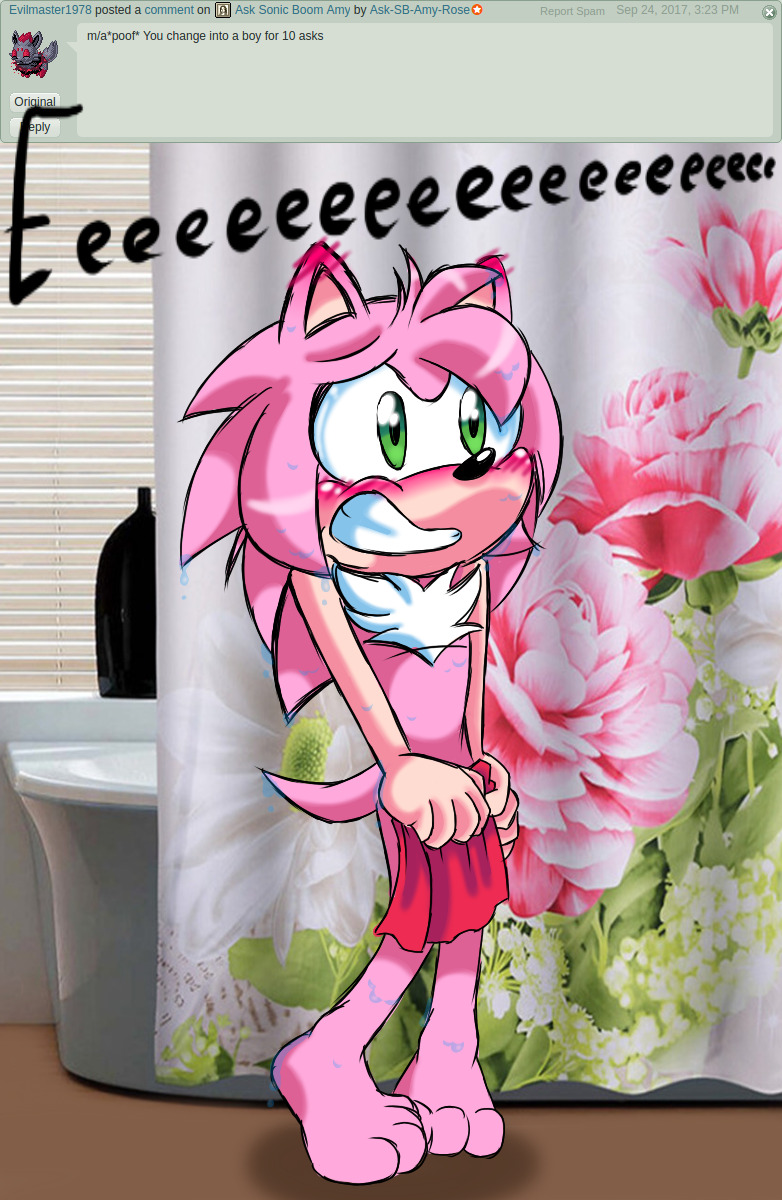 Amy rose on the toilet