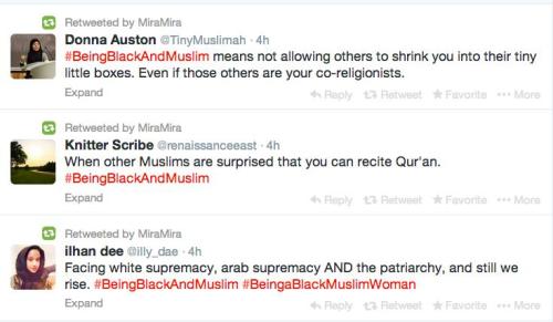 wocinsolidarity: Just a few of the gems dropped today on Twitter with the #BeingBlackAnd Muslim hash