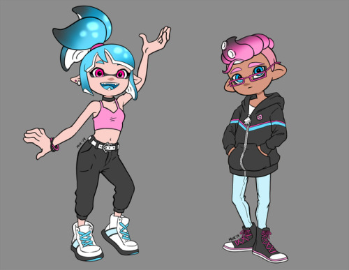 Inkling and Octoling OCs are ready for the dance competition!