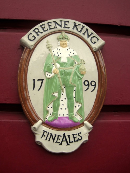 Greene King Fine Ales, 1799. Sign on Pub, Camden Town, London, 2010.